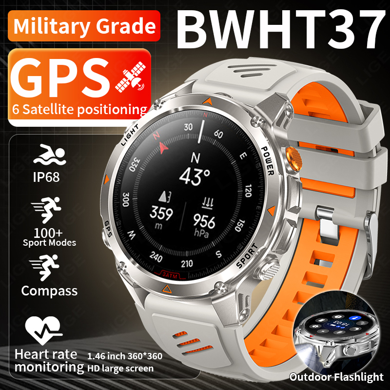 Smartwatch Sports Watches For Men - LIGE Rugged GPS Track Smart Watch