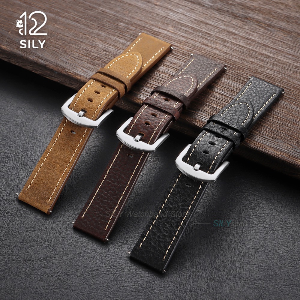 20/22mm Calfskin Leather Watch - Smartwatch Vintage Watches For Men 评论和价格