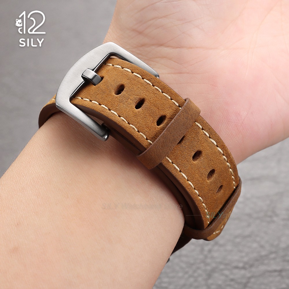 20/22mm Calfskin Leather Watch - Smartwatch Vintage Watches For Men 评论和价格