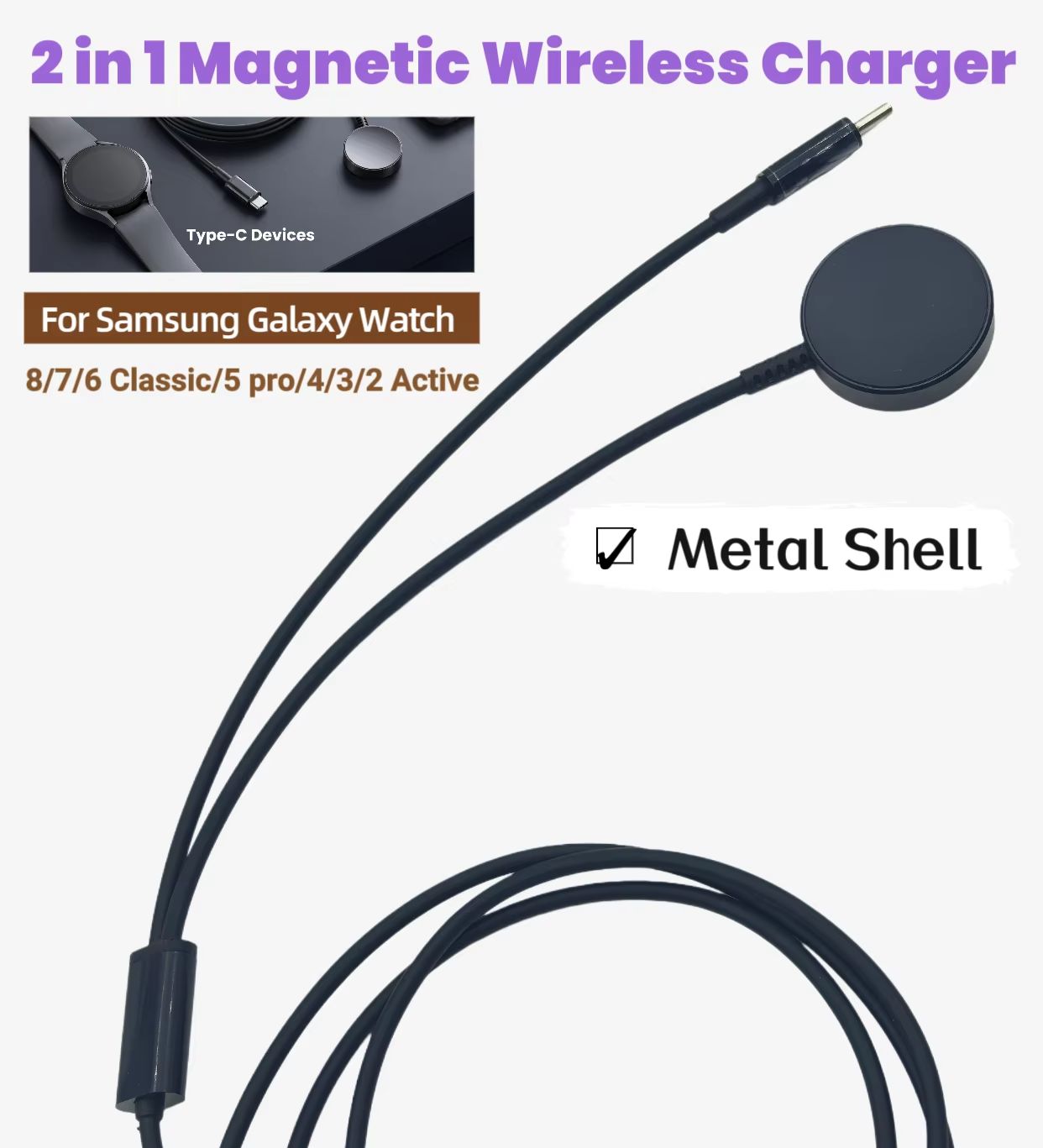 Type-C 2-in-1 Magnetic Wireles - Watches Smartwatch Samsung 评论和价格