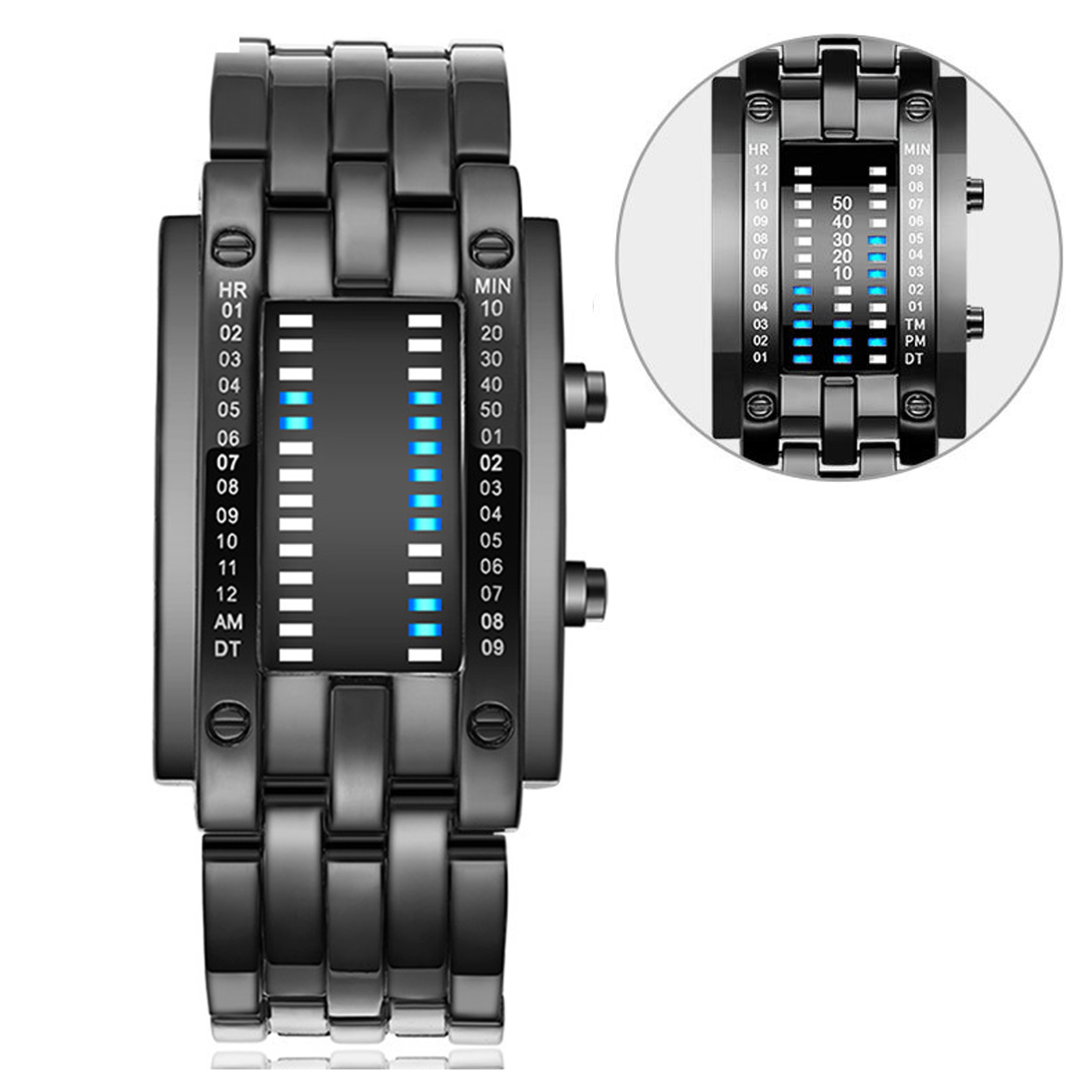 Premium Binary Matrix Blue LED - Smartwatch Premium Watches For Women 评论和价格