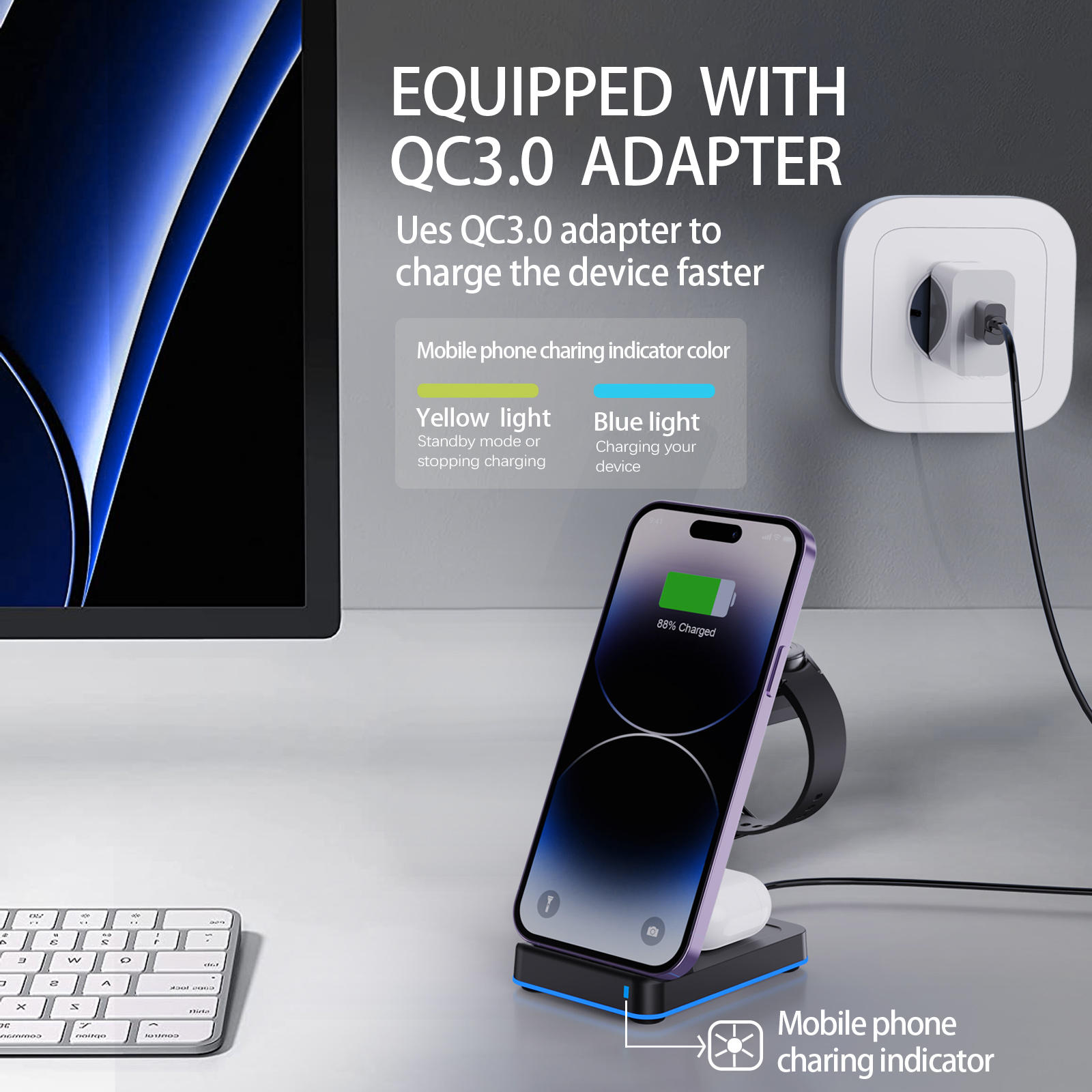 15W 3-in-1 Wireless Charger St - Watches Smartwatch Samsung 评论和价格