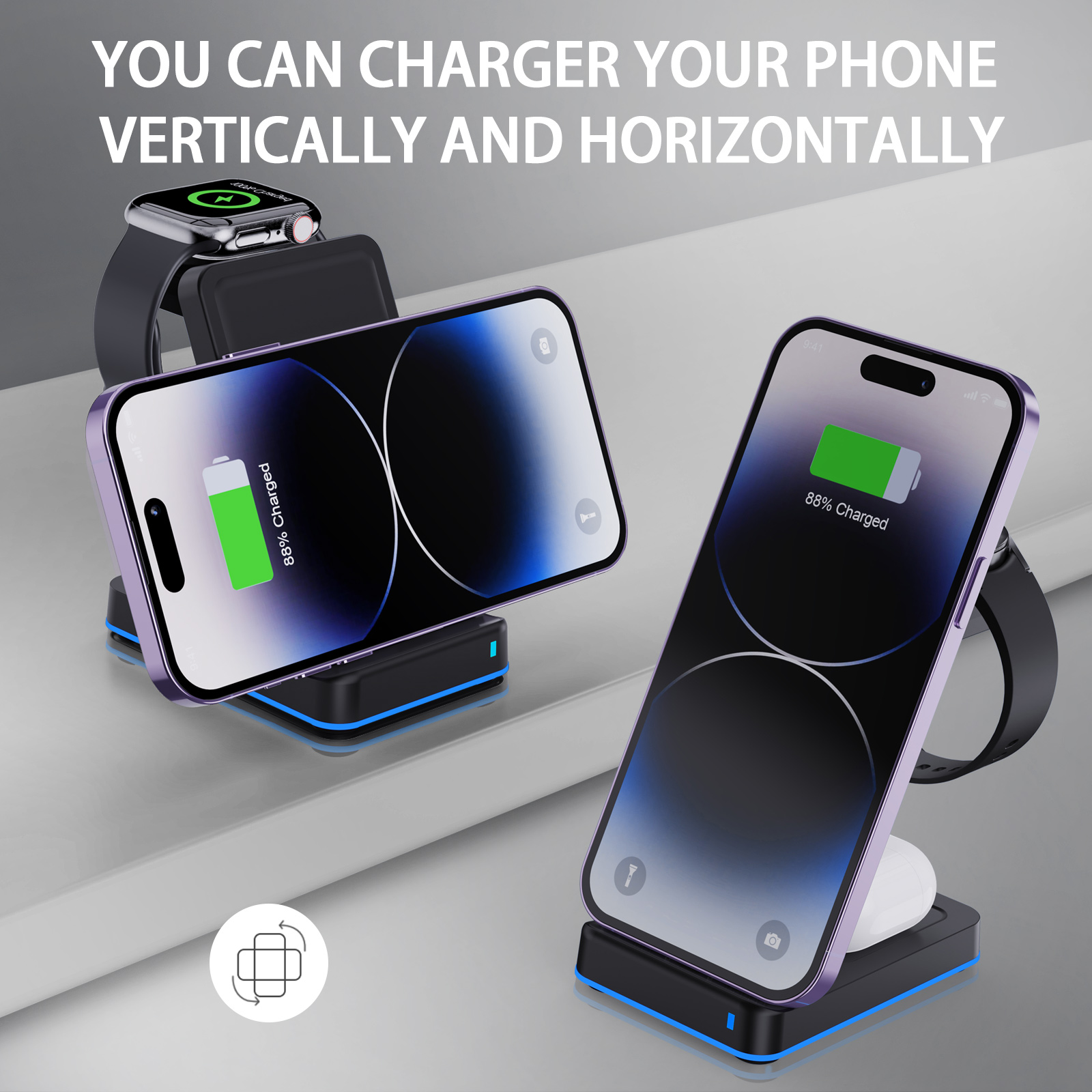 15W 3-in-1 Wireless Charger St - Watches Smartwatch Samsung 评论和价格