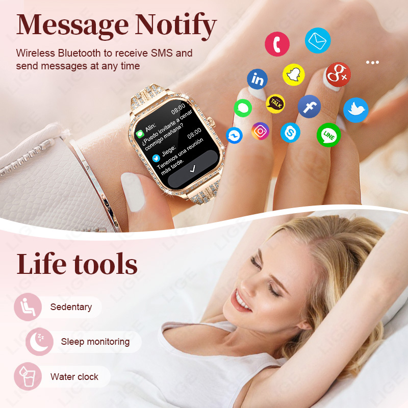 LIGE Smart Watch Women Waterpr - Watches Ladies Smartwatch 评论和价格